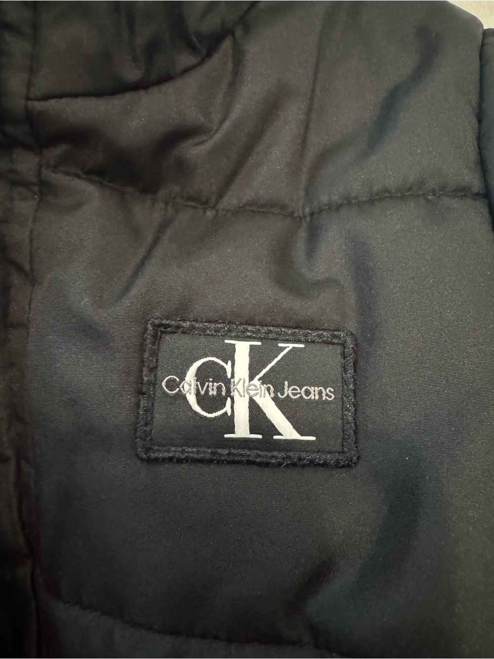 Calvin Klein Jeans Black Kids Puffer Jacket with CK Patch